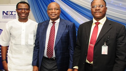 (L-r): Gbenga Adebayo, president (ALTON), Abdullahi Maikano, director, Consumer Affairs Bureau NCC, Joshua Yakubu, zonal co-ordinator Lagos, consumer protection council, during 4th quarter /open forum of industry Consumer Advisory Forum held in Lagos recently.